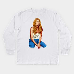 Faith Hill - An illustration by Paul Cemmick Kids Long Sleeve T-Shirt